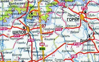 Автомобильная карта трассы Минск - Орша