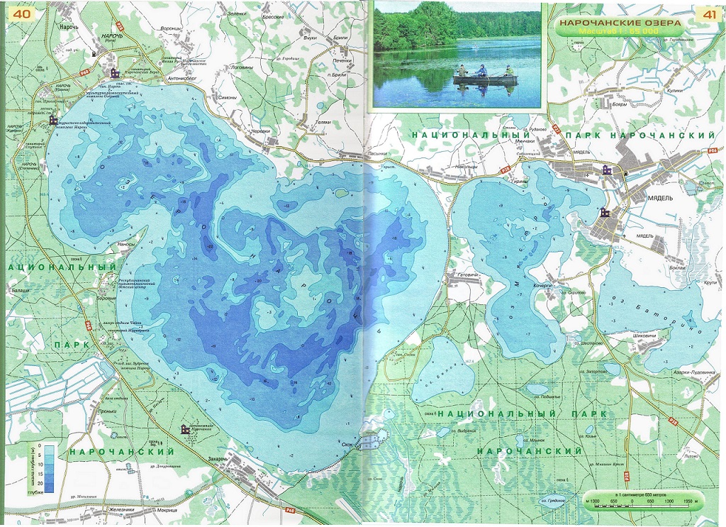Карта глубин озера Нарочь